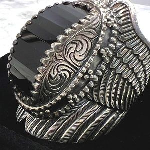 Pitango rings. Sterling silver & faceted black onyx handcrafted ring. Stunner.